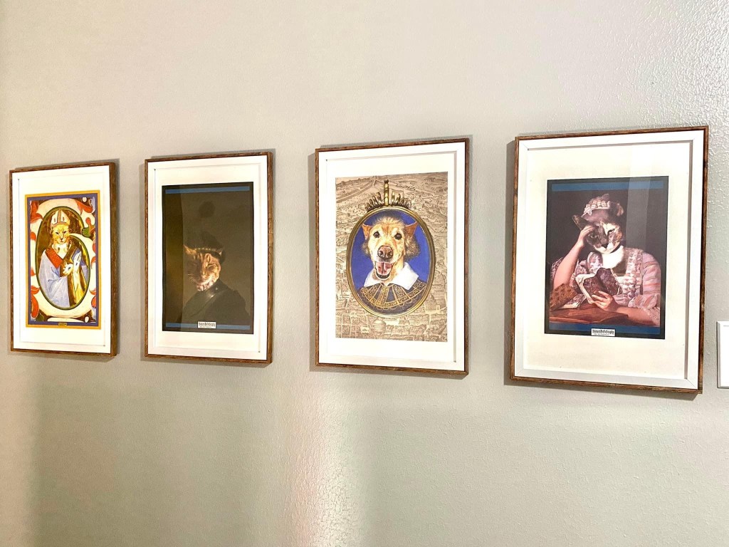 historidography custom pet portrait wall art with framed cat art and framed dog art. Available on  https://historidography.threadless.com